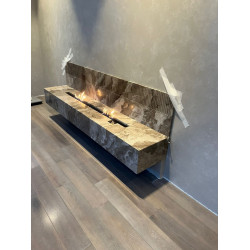 Облицовка биокамина мрамором LUXURY BROWN